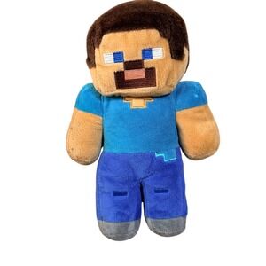 Minecraft Steve Plush Mojang Studios Stuffed Animal Toy Blue Teal 8 Inch